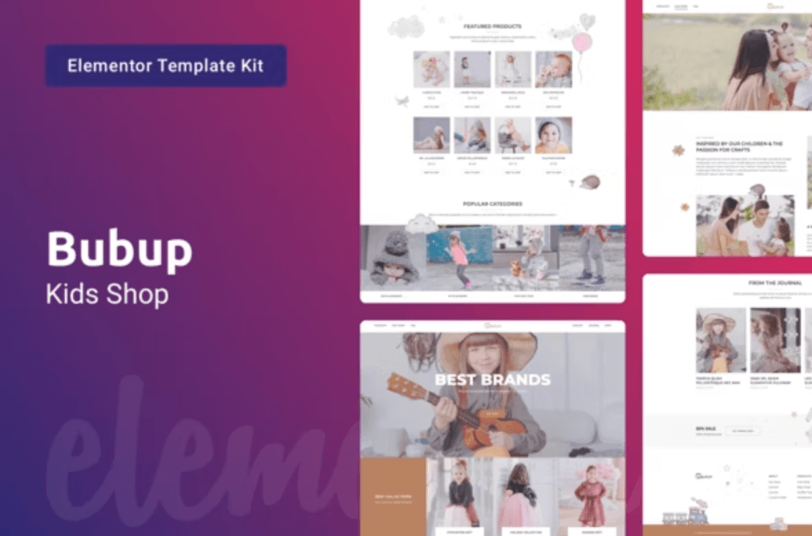 ThemeForest Bubup Kids Store & Baby Shop Elementor Template Kit v1.0 28297416